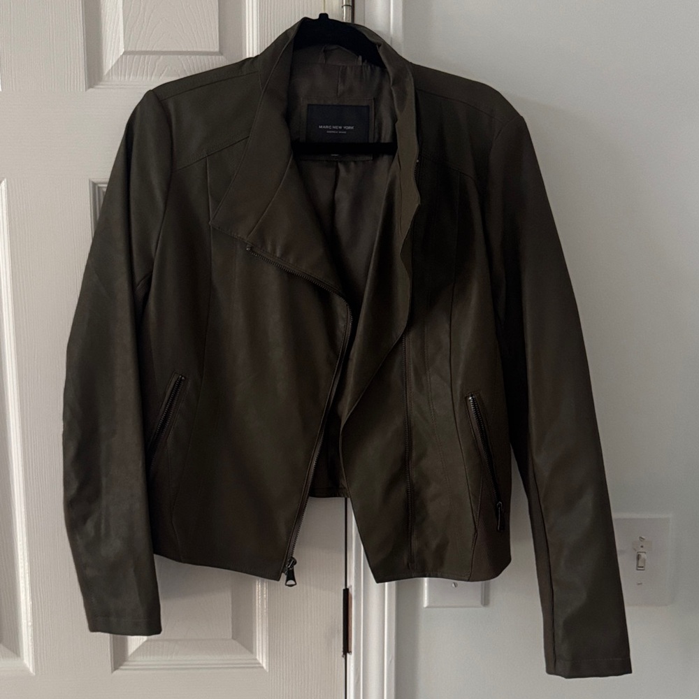 Marc New York Dark Olive Leather Jacket